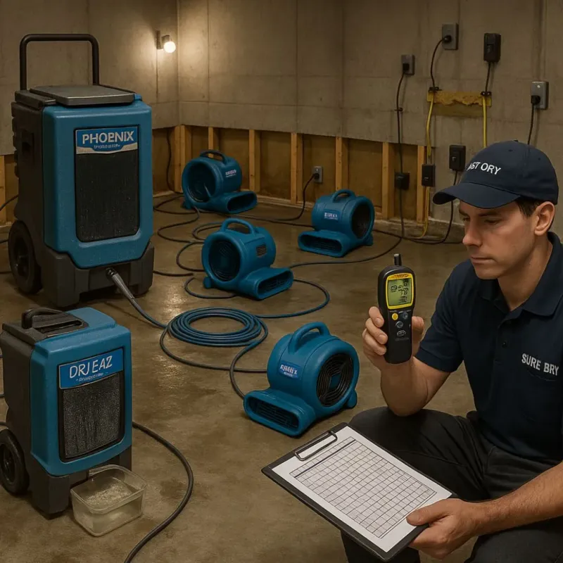 Structural Drying and Dehumidification process in Wanchese, NC